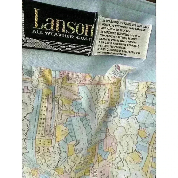 Vintage Lanson Women’s Size S/M Trench Coat Light Blue Vintage - Picture 4 of 13